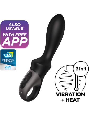 Satisfyer heat climax anal vibrator app - black
