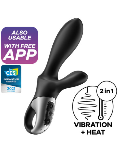 Satisfyer heat climax + anal vibrator app - black