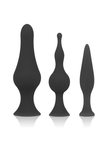 Ensemble de plug anal en silicone ohmama - noir